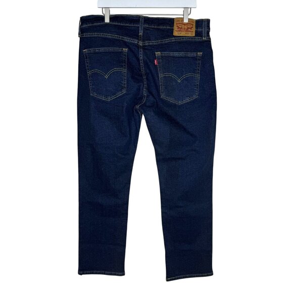 Men's Levi's 514 Slim Straight Fit Dark Wash Denim Jeans, W36 L30 - Picture 2 of 5